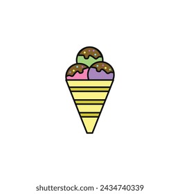 icono de tipo de vector de helado