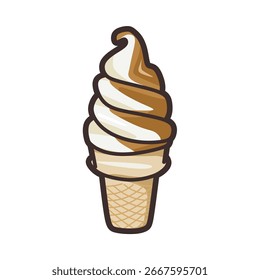 Vector helado en colores blanco y marrón