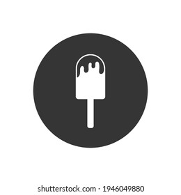Icono blanco vectorial de helado en plano