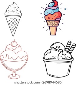 ice cream vectors with various models