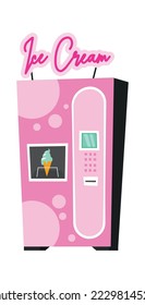 Ice crema máquina expendedora icono plano Servicio automatizado