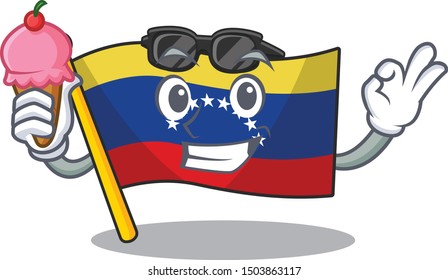 With ice cream venezuela flag in the character cupboard
