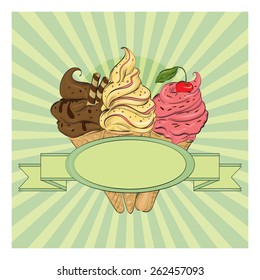 Ice Cream vintage card dessing