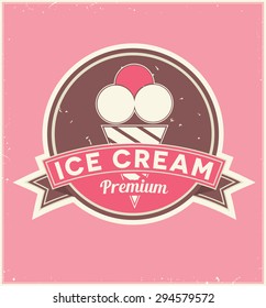 Ice Cream vintage label