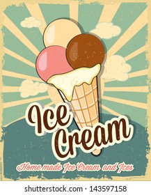 Ice Cream vintage poster