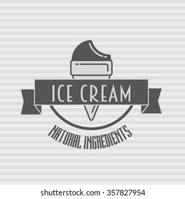 Ice cream vintage retro label, badge or logo concept