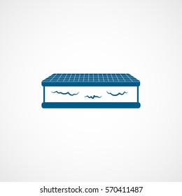 Ice Cream With Wafer Blue Flat Icon On White Background