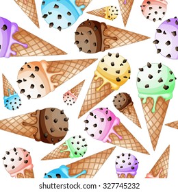  Ice cream in wafer cone pattern
