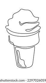 Ice cream in wafer cup. Vector illustration