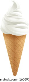 An ice cream waffle cone cartoon illustration 