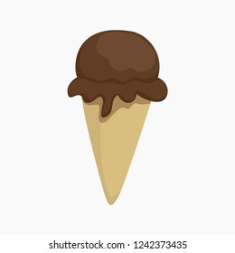 Ice cream. Waffle cone. Chocolate ice cream. Logo ice cream illustration. Vector illustration. EPS 10.