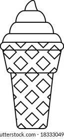 Ice Cream Waffle Cone Coloring Book