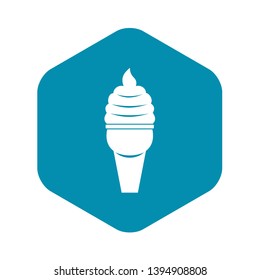 Ice cream in waffle cone icon. Simple illustration of ice cream in waffle cone vector icon for web
