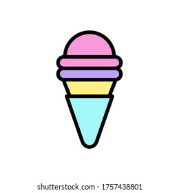 Ice cream, waffle cone icon. Simple color with outline vector elements of freeze sweet icons for ui and ux, website or mobile application