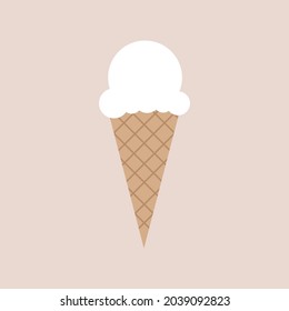 ice cream in waffle cone isolated on white background