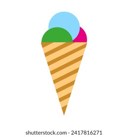 Ice cream in a waffle cone line icon.Sweetness, heat, dessert, plumbeer, milk, summer, ice. Vector icon for business and advertising