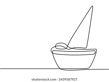 Ice cream in waffle cone on mug in one continuous line drawing