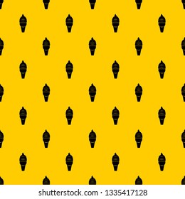 Ice cream in waffle cone pattern seamless vector repeat geometric yellow for any design