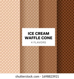 Ice cream waffle cone seamless pattern background