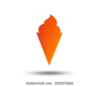 Ice Cream in waffle cone sign icon. Sweet symbol. Blurred gradient design element. Vivid graphic flat icon. Vector