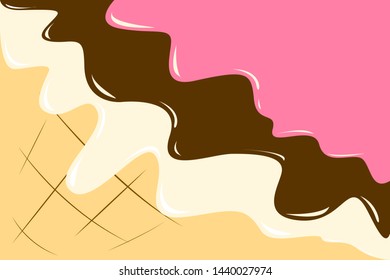 Ice cream waffle cone vector illustration