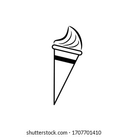 Eiscreme mit Waffelkegel, Vektorsymbol