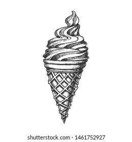 Hand Drawn Icecream Cone Ink Pen Stock Vector (Royalty Free) 670450513 ...