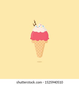 Ice cream in a waffle cup 