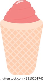Ice cream in a waffle cup 