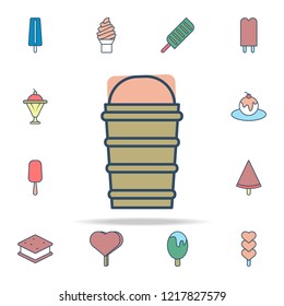 ice cream in waffle cup colored icon. Ice cream icons universal set for web and mobile