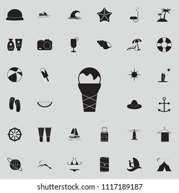 ice cream in a waffle cup icon. Detailed set of summer pleasure icons. Premium quality graphic design sign. One of the collection icons for websites, web design, mobile app on colored background