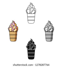 Ice cream in waffle cup icon in cartoon style isolated on white background. Ice cream symbol stock vector illustration.