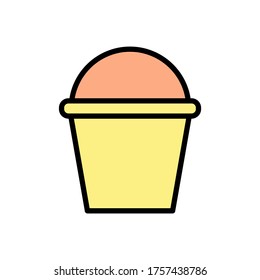 Ice cream, waffle cup icon. Simple color with outline vector elements of freeze sweet icons for ui and ux, website or mobile application