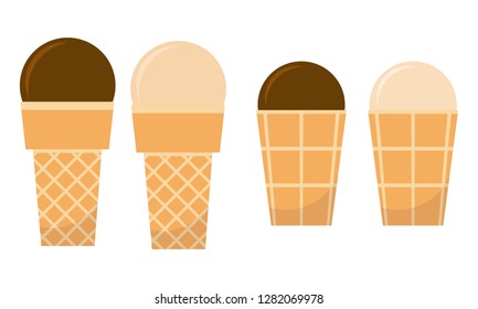 Ice cream in a waffle Cup, vector illustration