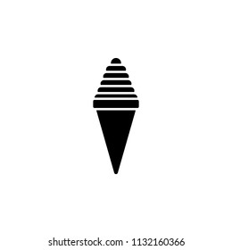 ice cream in a waffle horn icon. Element of ice cream icon for mobile concept and web apps. Glyph styleice cream in a waffle horn icon can be used for web and mobile on white background