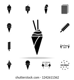 ice cream in a waffle horn icon. Ice cream icons universal set for web and mobile