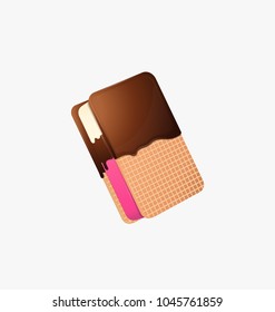 Ice cream waffle icon vector illustration