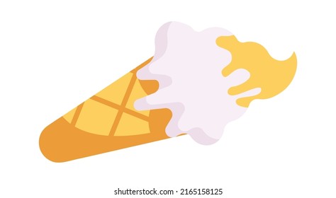 Ice cream in a waffle. Vector illustration
