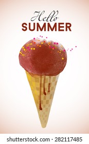 Ice cream. Watercolor vector background
