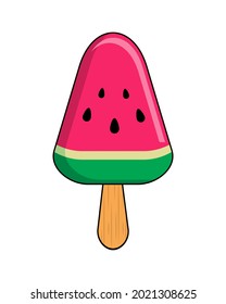 Ice Cream Watermelon Lolly Stick Illustrations