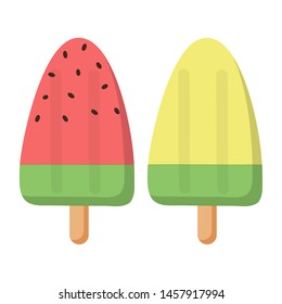 Ice cream with watermelon and melon