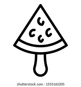 Ice cream watermelon slice icon. Outline ice cream watermelon slice vector icon for web design isolated on white background