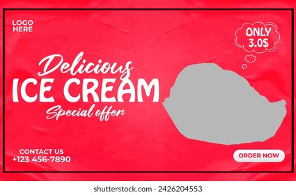 Ice cream web banner template