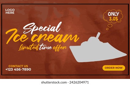 Ice cream web banner template