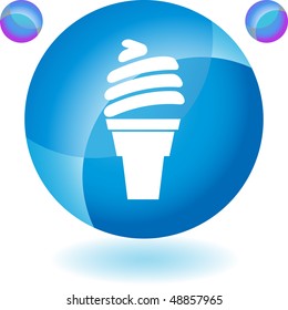 Ice Cream web button isolated on a background.