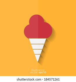 Ice cream web icon. Flat design.