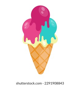 Ice cream, white background. Vector illustration