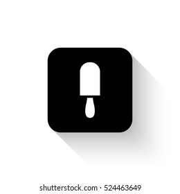 ice cream - white vector  icon with shadow