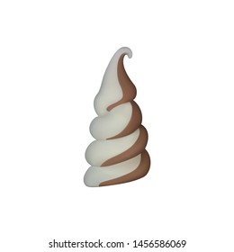 Ice cream without the cone on white background. Vector illustration.
