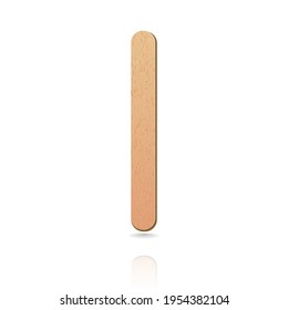 Ice cream wood texture stick realistic style with isolated white background. Eco friendly food accesories. Medical tongue depressors. Vector 10 eps